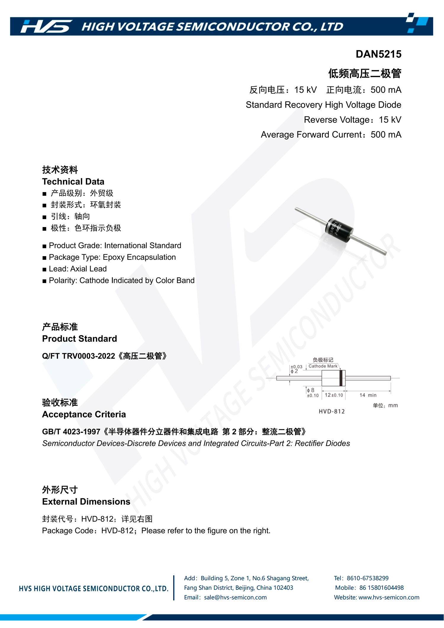 Specification of DAN5215 Specification of DAN5215