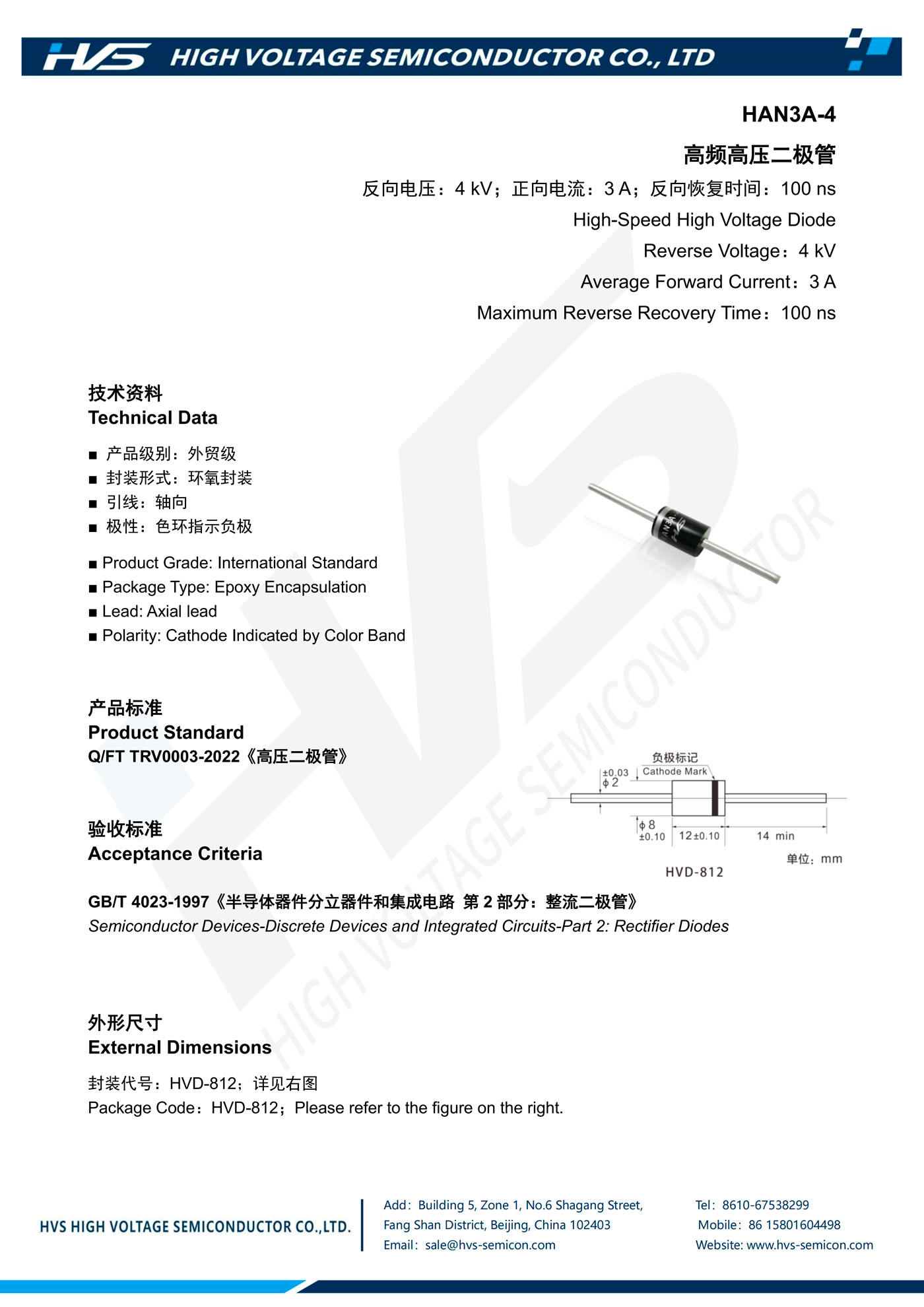 Specification of HAN3A-4 Specification of HAN3A-4