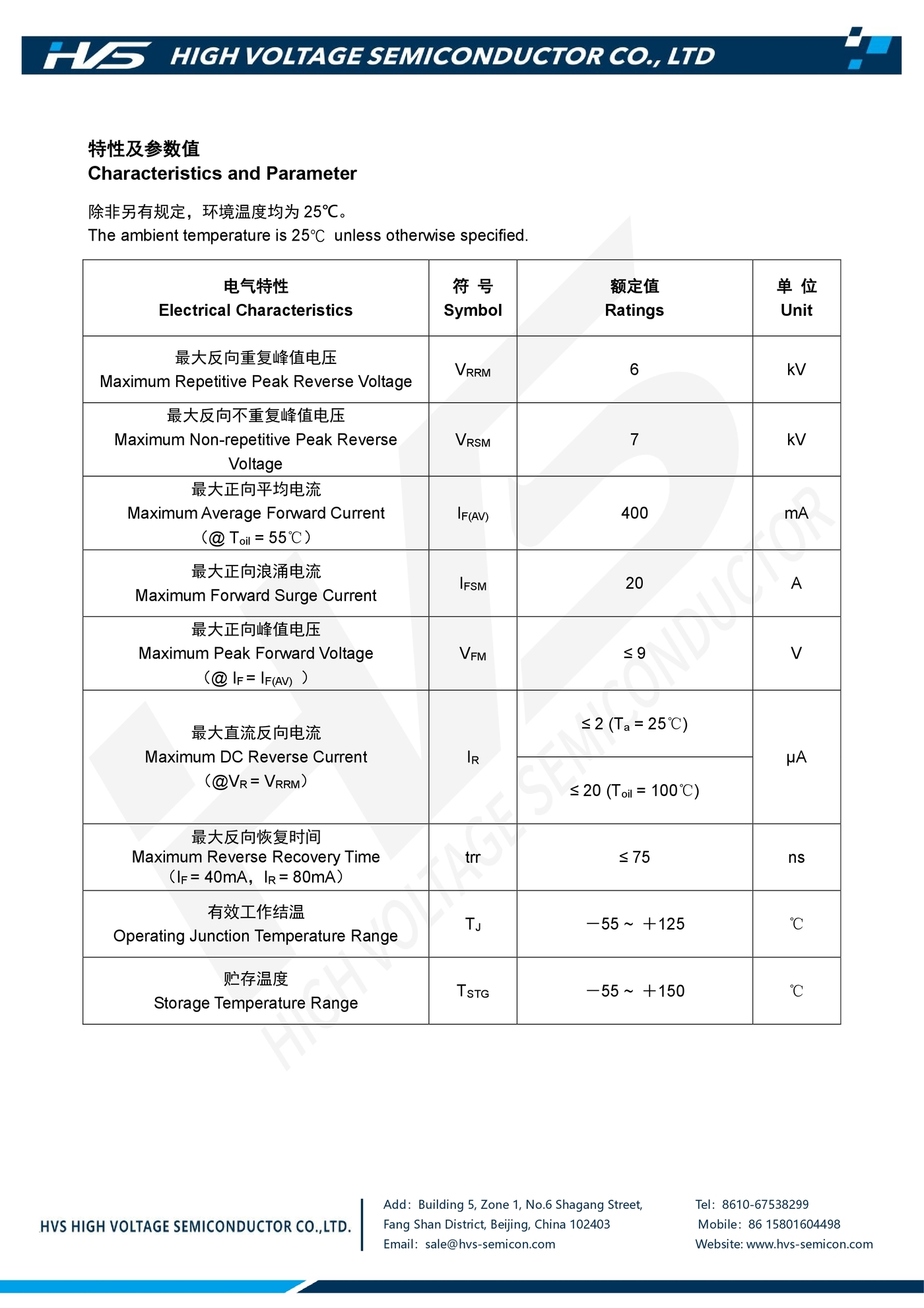 Specification of SAF4206 Specification of SAF4206