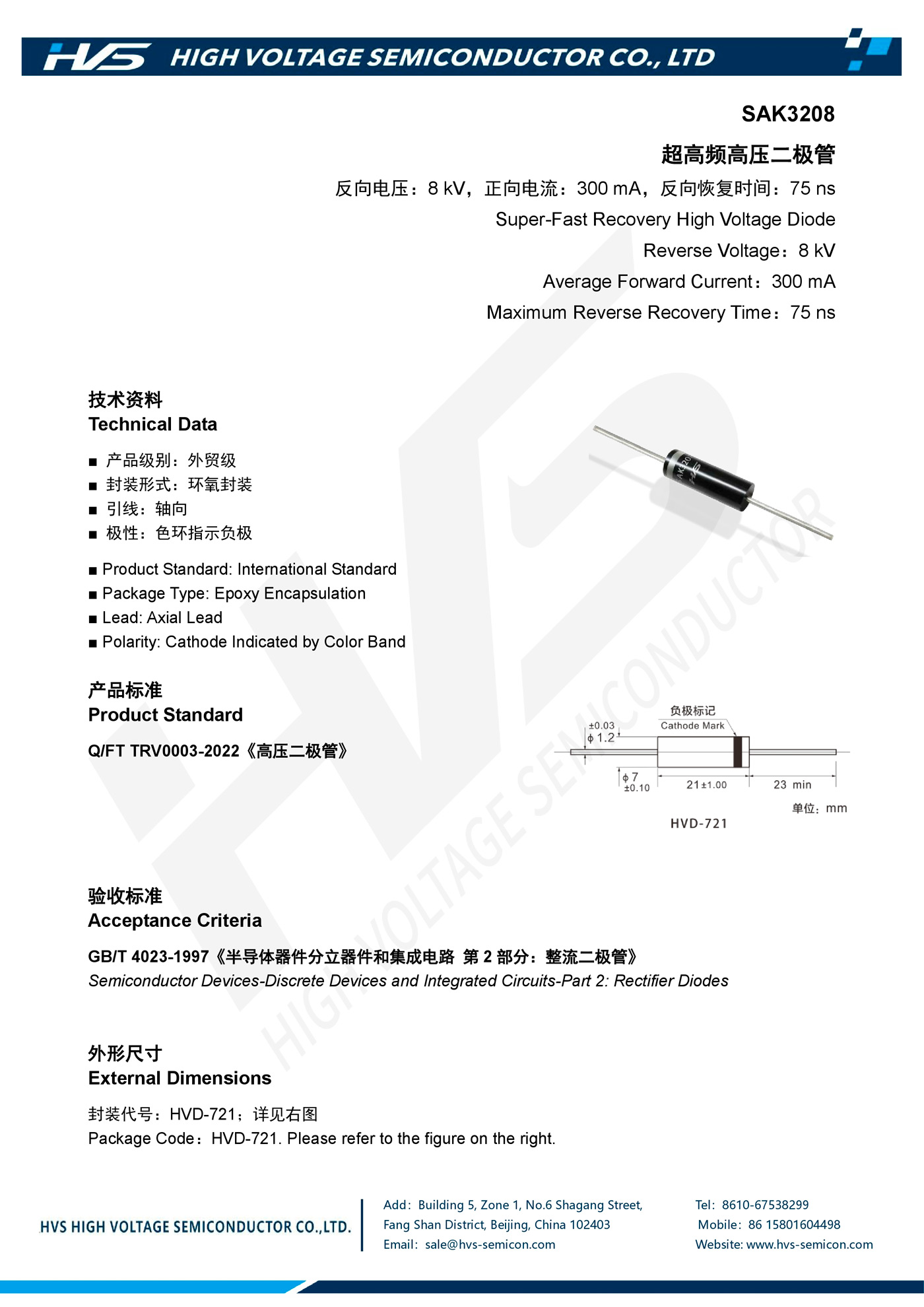 Specification of SAK3208 Specification of SAK3208