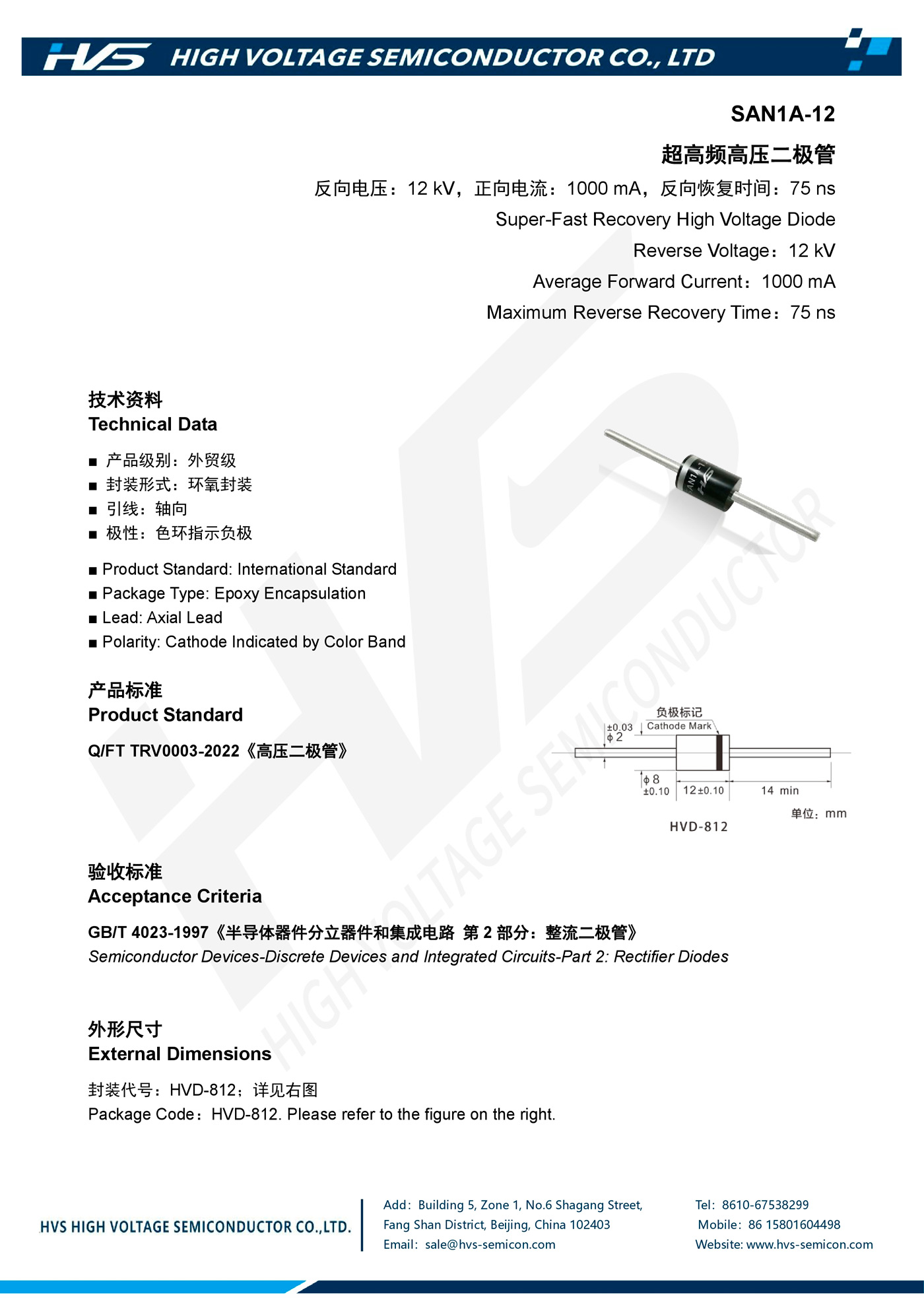 Specification of SAN1A-12 Specification of SAN1A-12