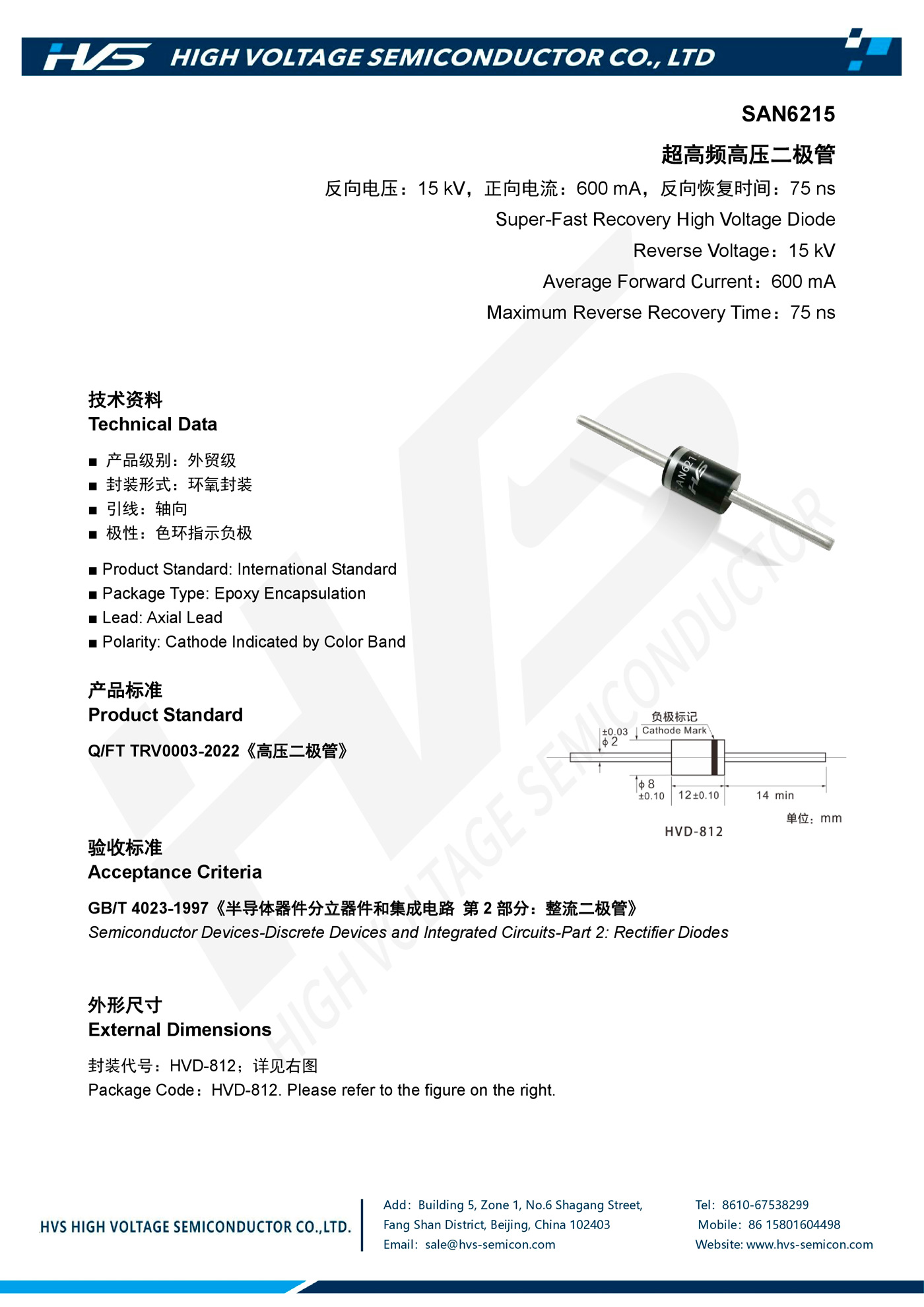 Specification of SAN6215 Specification of SAN6215