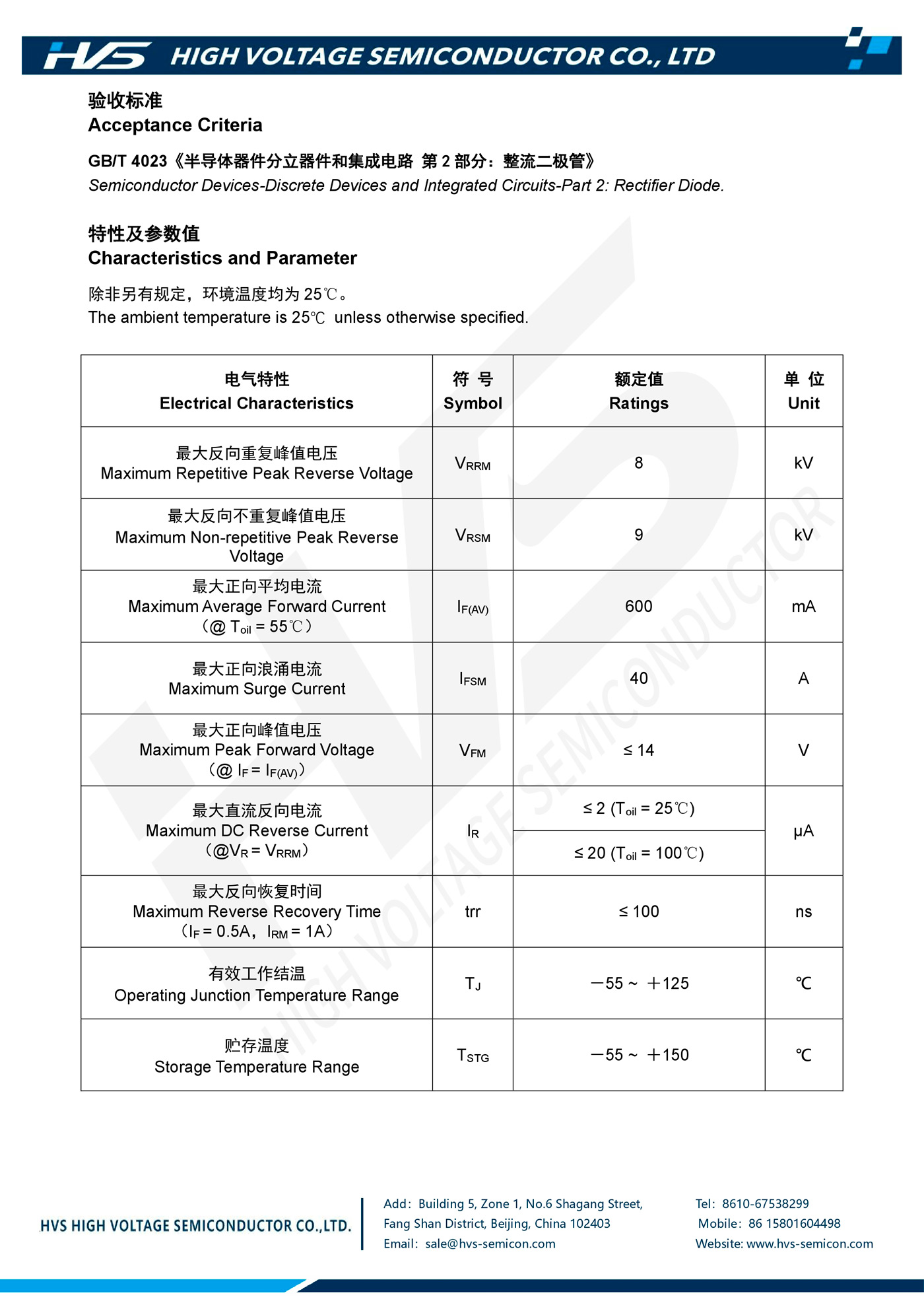 Specification of AHG6208